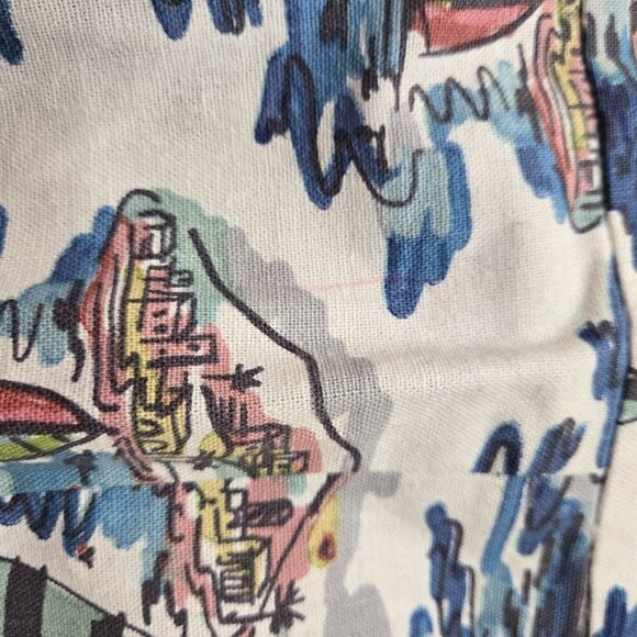 Nine West Pencil Skirt Womens Size 10 Nautical Print Preppy Beach Linen Coastal - Picture 6 of 13